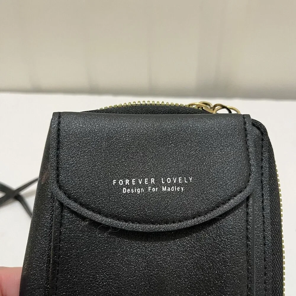 Forever Lovely Design for Madley Clutch Cell Phone Wallet Crossbody Purse Black